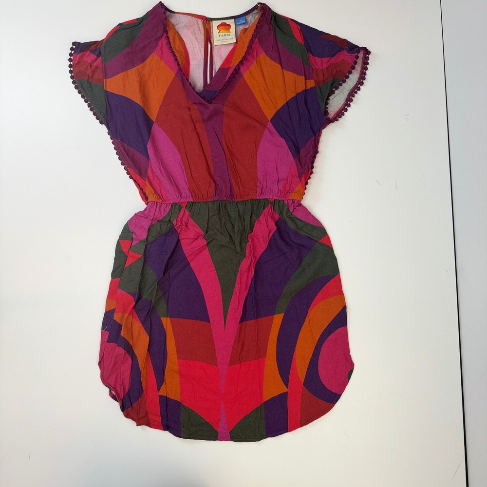FARM Rio Colorblock Mini Dress in Pink, Purple, Orange, Red, Green